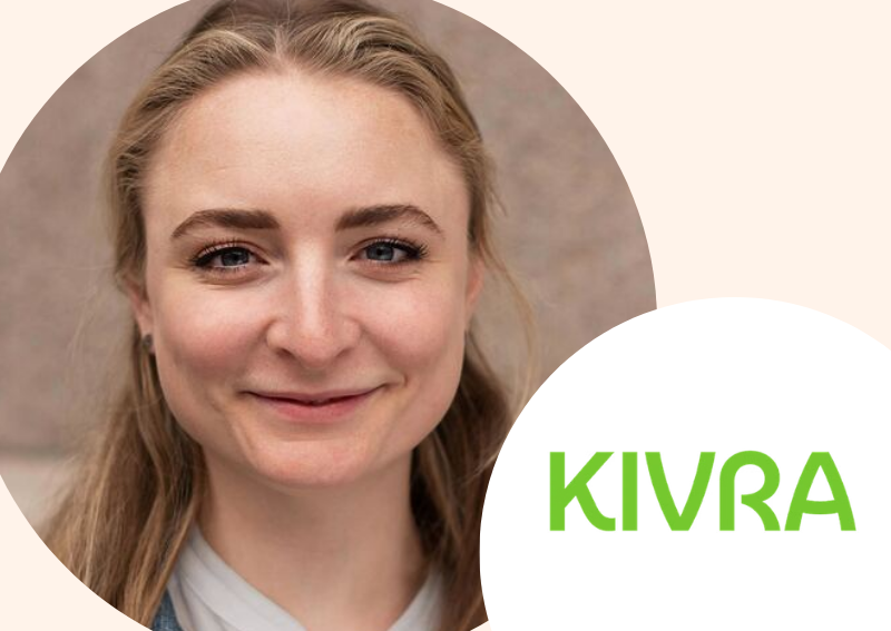 Greta Olsson Lööf och Kivras logotyp