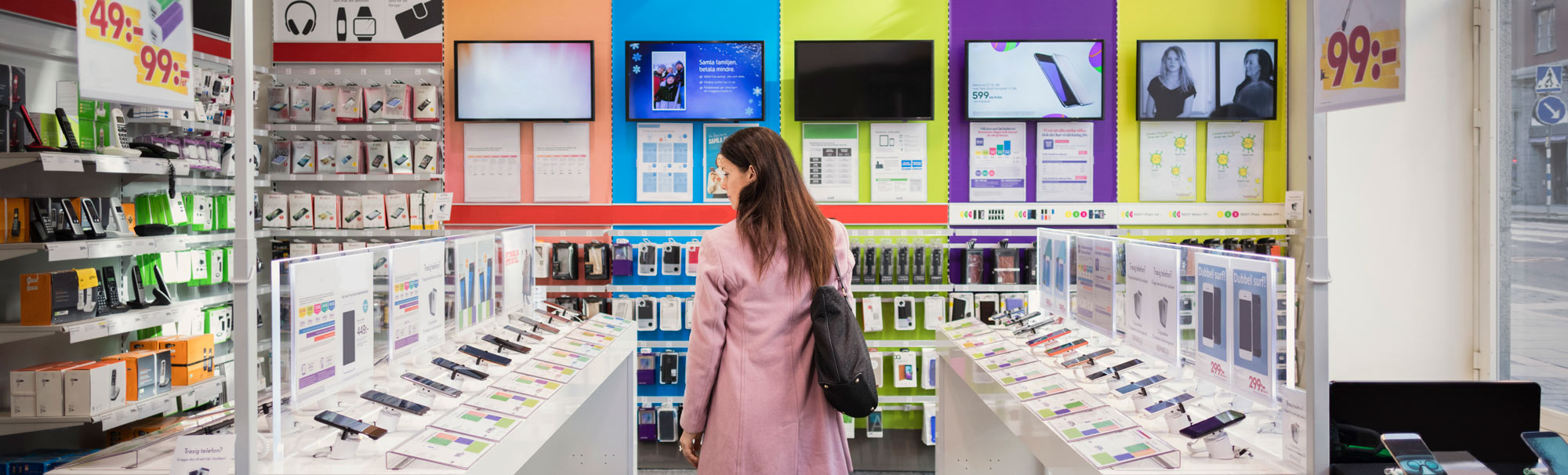 En butik med telefoner